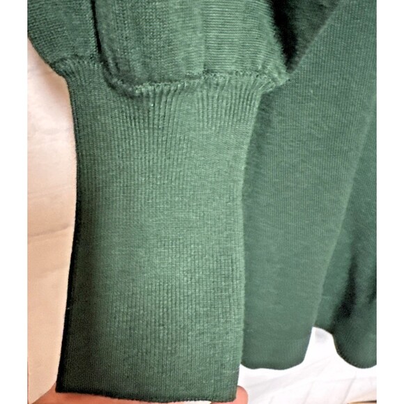 Vince Camuto Green Sweater Dress Balloon Sleeves Size L Stretch Knit Knee Long - Picture 2 of 8